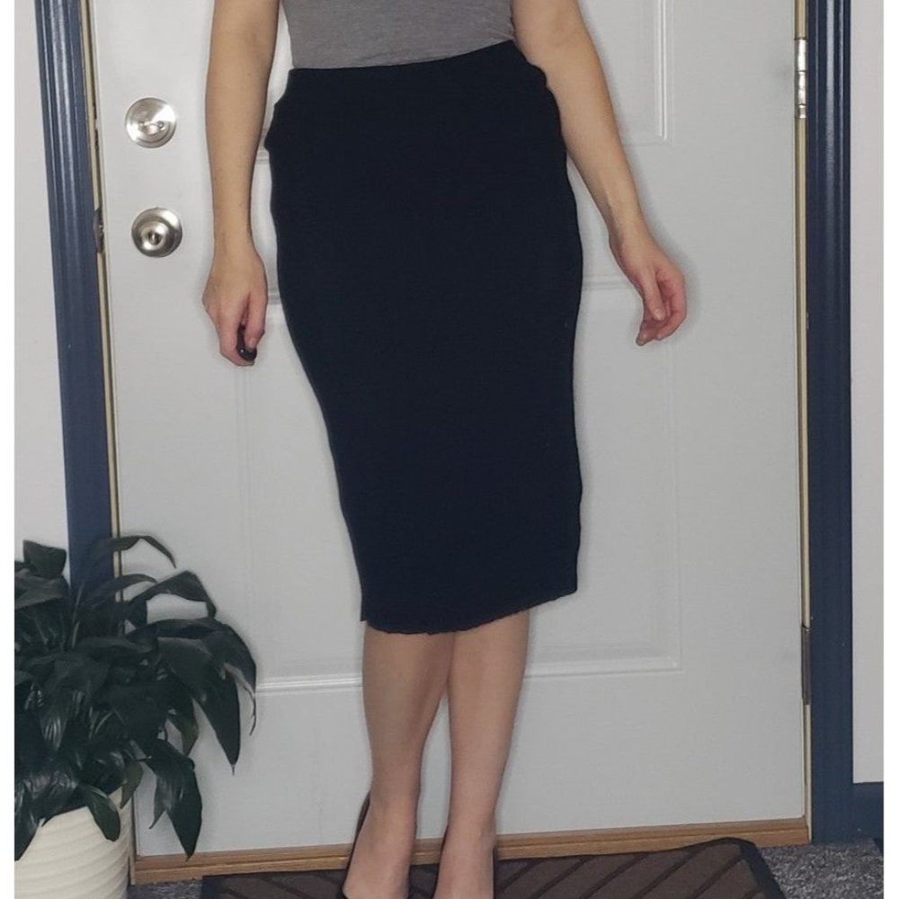 60s Black Knit Wiggle‎ Skirt